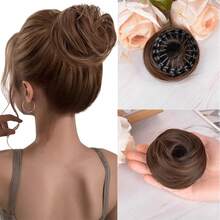 Bird's Nest Hair Bun Natural Black Hair For Women Messy Bun Hair Piece For Women Synthetic Hair Scrunchies Bun Extension Bun Head Fake Hair Updo Wrap On Bun Accessories - Multicolor - View 13