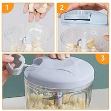 Pull Cord Pulling Food Chopper Manual Vegetable Slicer Hand Blender 520/900ML - 無色 - 查看 4