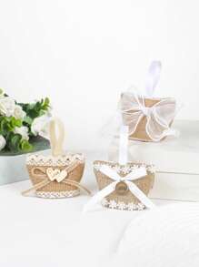 12 piezas de bolsas de almacenamiento mini europeas para boda, bolsas de regalo de tela de lino de tamaño pequeño para damas de honor, bolsas de regalo para boda