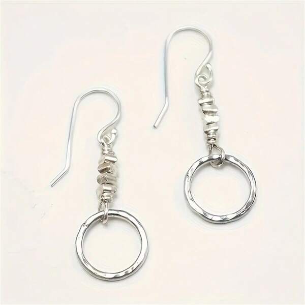 Bohemian Vintage Hollow Circle Pendant Earrings, Women's Party Jewelry Gift