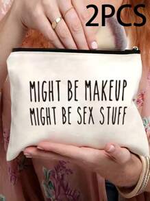 2Pcs Fun Makeup Bag For Mature Adults: Privacy And Style For Your Cosmetics And Makeup Bags Makeup Organizer Make Up Organizer Makeup Storage Makeup Pouch Make Up Pouch, Easter Gifttravel Essentials Vacation Summer Holiday Back To School School Stuff Bag For School Travel Bag For Women Makeup Bag For Travel