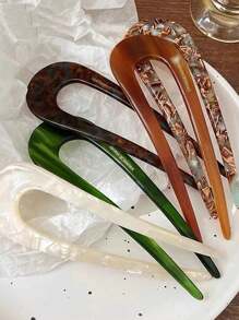 5pcs/2pcs/3pcs Women's Fashion Elegant Adorable Multi Functional Pattern Premium U-Shaped Hair Clip Suitable Fashionable, Versatile, Elegant, Suitable For Summer Back To School Season, Daily Gatherings, Travel, Beach Parties, Wearing (The Letters On The Hair Clip Are Random)