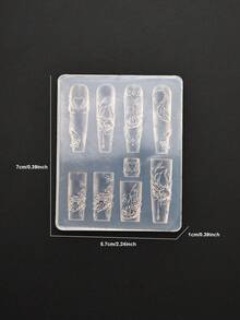 3D Silicone Nail Mold - Pearl Chain Necklace, Line, Cartoon Bowknot, Flower Carving, Skirt, Wing Design, Essential For Nail Technicians,Nail Supplies,Nail Tools,Nail Art Tools,Back To School,Nails,Nail Tools For Press On Nails - Multicolor - View 9