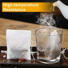 100pcs Non-Woven Reusable Tea Bag - Resealable, Lint-Free, Suitable For Restaurants, Cafes And Home Use - Perfect For Loose Leaf Tea, Spices And Herbs, Non-Woven Tea Filter Bags With Drawstring For Tea Infuser, Applicable For Restaurants, Hotels, Home Gatherings, Theme Parties, Weddings, Birthdays, Random Colors And Styles