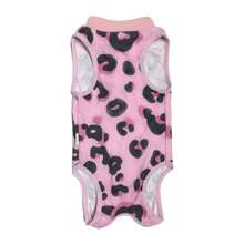 New Leopard Donut Print Breathable Post-Op Cat Recovery Suit, Weaning Wear, Surgical Care Healing Vest, Comfortable 4-Season Recovery Clothing