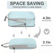 4 Set Compression Bags Travel Storage Organiser Suitcases Packing Cubes Luggage - 黑色 - 查看 5