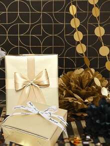 1pc Matte Gold Gift Wrapping Paper,Premium Metallic Wrapping Sheets For Holidays, Christmas,Birthdays, Weddings, Tear-Resistant,Gift Accessories - Gold - View 6