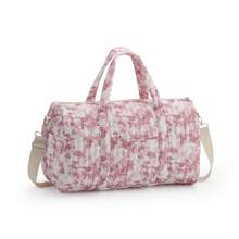 Quilted High Capacity Travel Tote Bag, Weekend Short Trip Storage Bag, Lightweight Washable Mom's Maternity Bag With Detachable Shoulder Strap Bag For School School Accessories School Stuff