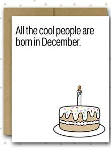 1 张生日快乐贺卡，趣味祝福，所有酷人都出生在五月、六月、七月、八月、九月、十月、十一月、十二月 - 彩色 - 查看 10
