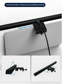 Wisciton Striscia luminosa per monitor computer 33/50 cm, luce a LED per area di lavoro, dimmerabile e con timer, adatta per scrivania/ufficio/casa/videogiochi, lampada a molletta per protezione degli occhi con controllo touch