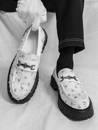 男士乐福鞋一脚蹬，哑光黑色，厚底，防滑，时尚，办公，休闲，百搭