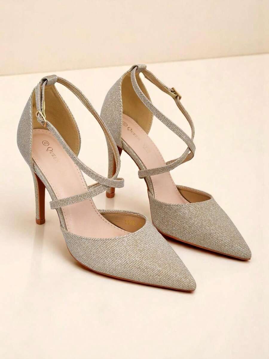 Women's Stiletto Pumps - Gold - View 1