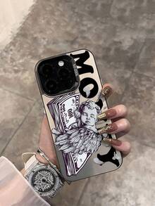 Money 1pc 天使和美元印花防震创意手机壳，时尚设计，适合作为儿童节日礼物，兼容 7/8/X/XS/XR/11/12/13/14/15/16 Pro Max 及部分型号 - 彩色 - 查看 3