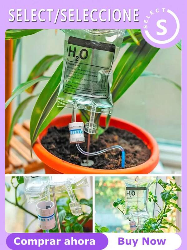 1pc Automatic Plant Watering Bag, Plant Automatic Drip Irrigation Bag Automatic Drip Irrigation Kit With Adjustable Flow Control, Indoor Plant Watering Device, Gravity Water Supply Bag For Potted Plants, Slow Release Irrigation Tool, Plant Watering System Garden Flower Pot Watering Spikes Travel Essentials Travel Garden Decorative Water Bottle Summer