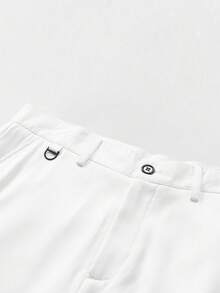 1 件男士夏季白色口袋简约修身休闲短裤 - 白色 - 查看 3