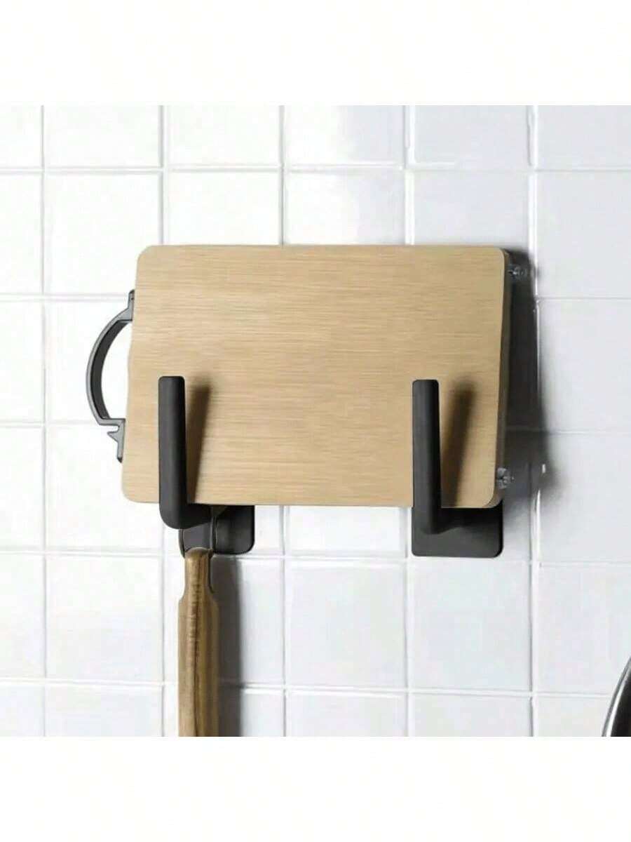 4PCS Metal Wall Hooks – Rustproof Adhesive Hangers For Modern Home & Office, No Drilling Required - 黑色 - 查看 1