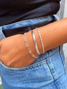 Women Bracelet Sets - Bạc - Xem 3