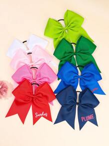 1 pieza Moño grande personalizado para porristas niñas con nombre personalizado, soporte para cola de caballo de cinta gróngrain, moños de porristas, bandas elásticas para el pelo para bebés, niñas, adolescentes y porristas universitarias