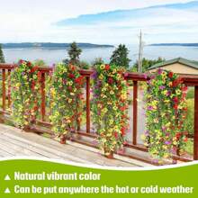 2 Bunches UV Resistant Artificial Decorative Flowers, Realistic Fake Plants For Home Decor, Corridor, Garden, Yard, Dining Table, Living Room, Wedding Party, Simulation Vine Flowers, Hanging Artificial Vine Plants, Fake Flowers, Wedding Party Decor, Valentine's Day,Fall Decor,Autumn Halloween Decor Room Decor