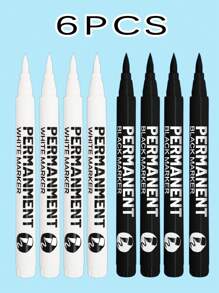 6 pièces Stylo marqueur acrylique haute brillance, séchage rapide, imperméable, indélébile, forte puissance de marquage, embout souple pour une écriture fluide, à utilisation polyvalente