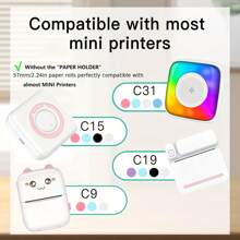 2/4/8 Rolos Etiquetas Adesivas Claras Autoadesivas de Papel Térmico Brilhante de 57mm Para Impressoras de Bolso/Miniatura, Ajuste Universal, Impressão de Alto Contraste
