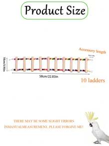 1 pieza Escalera trepadora para loros de colores, disponible en múltiples longitudes, escalera de madera flexible de colores, suministros educativos para aves, accesorio para jaula de pájaros, juguete para loros (todos los accesorios de colores se entregan al azar)
