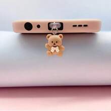 1pc/2pcs Bear Shaped Pendant Dust Plug Charg Port Stopper, Compatible With Apple & Type-C Phone Charging Port
