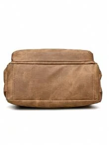 Women's Soft Material Crossbody Bag, Middle-Aged Shoulder Bag, New Spring/Autumn Design - Brown - View 9