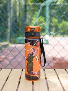 1pc 1000ml Or 750ml(Approx. 32oz Or 26oz) Gradient Color Pattern Theme Sports Water Bottle, Matte Mouth Direct Drink Cup, 3D Printing Design, Portable Leak-Proof Cap, Carry Strap, Suitable For Cycling, Running, Hiking, Camping