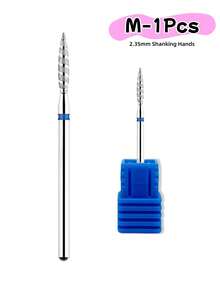 1 mũi khoan cắt móng tay kim cương Tornado Flame 3/32" Phụ kiện máy khoan mài móng tay quay - Bạc - Xem 4