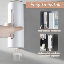 Easy-Install Wall-Mounted Cup Dispenser - Lightweight, No-Drill Paper Cup Holder For Home, Office & Medical Use Cup Dispenser, Wall Mounted Bathroom Cup Holder Fits 3-5oz Plastic And Disposable Paper Cups, Pull Type Water Cooler Cup Holder For Home, Bathroom, Office, Hospital, Gym, Paper Cup Holder, Water Dispenser Cup Holder, Non-Perforated Wall-Mounted Storage Rack Wall-Mounted Disposable Cup Dispenser For Coffee Machines Or Water Dispensers