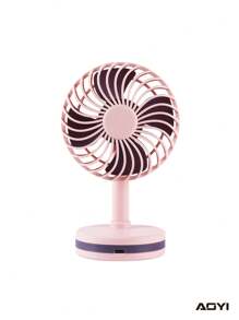 AOYI 1pc 500mAh Rechargeable 3-Speed Adjustable Minimalist Desktop Fan With Charging Cable