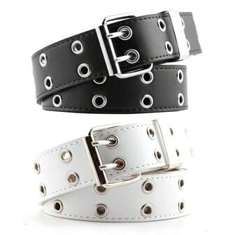 1 pieza Cinturón de cadera de estilo punk con cadena decorativa, cinturón de piel sintética unisex de estilo hip hop para el verano, escuela