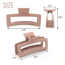 5 pulgadas Pinzas de garra extra grandes para el cabello tibio y el largo, 4 piezas Pinza de pinza jumbo Xl, Pinceles de pelo rectangulares mates oversize antideslizantes para mujeres, pinza de jaw de agarre fuerte grande, color neutro