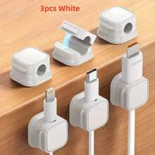 Wire Storage Rack, Magnetic Desktop Cable Clamp Management, Hidden Mobile Phone Charging Cable Rack, Suitable For Nightstand, Kitchen Appliances, Office Supplies(Random Color)