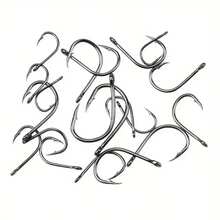 100/300pcs High Carbon Steel Fishing Hooks Set, Sport Circle Sharp Piercing Hooks, Sizes #3 To #12 - Assorted Fishhooks With Storage Box For Freshwater Saltwater Fishing - Black - View 7