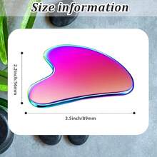 Nuanchu Stainless Steel Gua Sha Facial Tools Lymphatic Drainage Massager Guasha For Face Metal Gua Sha Skin Self Care Gifts Face Sculpting Guasha For Body Eyes Jawline Shaper With Pouch(Silver) - Rainbow Color - 查看 2