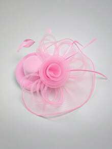 HITYfascinator 1 件 Fascinator Veil 网眼迷你帽，涤纶纤维蝴蝶结装饰，适合所有季节小帽子德比帽