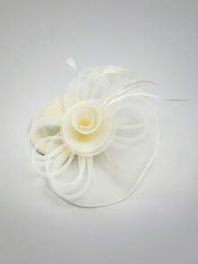 HITYfascinator 1 件 Fascinator Veil 网眼迷你帽，涤纶纤维蝴蝶结装饰，适合所有季节小帽子德比帽