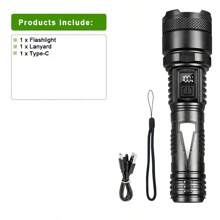1 Peça Lanterna de Camping Portátil, Lanterna Recarregável USB LED Manual, Holofote Recarregável, Luz de Busca para Atividades Outdoor, Pesca, Aventura, Emergência, Trilha, Uso em Hotel, Acessórios de Camping