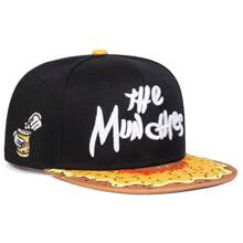 1pc Men's "The Munchies" Embroidered Text Snapback Hat, Fashionable Street Hip-Hop Cap For Outdoor, Casual, Travel, Beach, Spring/Autumn