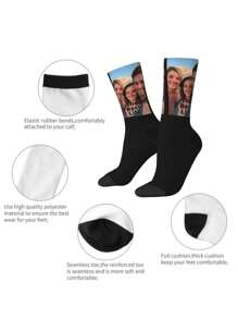 Customized Family Photo Socks, Personalized Family Photo Printed Socks, Funny Socks With Photos, Novelty Socks For Men And Women, Gag Gift, Christmas Gift