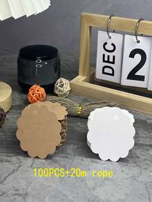 100 Stücke Kraftpapier Anhänger mit Juteband - Gewellte Rand Gläser Etiketten für Gastgeschenke, Hochzeit, Weihnachten, Geburtstag Geschenke - kein Strom benötigt, vielseitig verwendbare Hängedekoration - Verschiedenfarbig - Übersicht 9