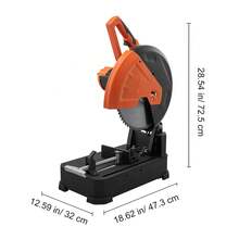 Chop Saw, 14"/355mm Blade Diameter Cut Off Saw, 2800W 1200RPM Steel Cutting Machine, 0-45° Adjustable Dry Cut Chop Saw, Miter Saw For Cutting Metal Cold Cut Saw For Steel/Rebar/Iron/Aluminum - Xem 9