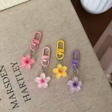 5pcs/Set Colorful Transparent Small Flower Key Chain, Cute Keychain, Bag/Earphone Pendant, Party Favors - Multicolor - View 1