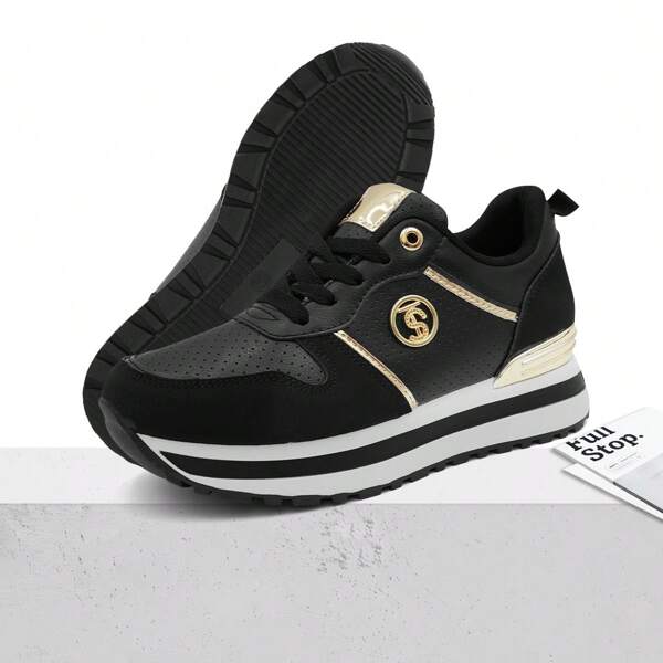 DESAI New Women Casual Sports Shoes, Metal Buckle Decor Unique Charm, Versatile For Daily Commute & Light Travel
