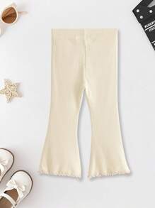 Mallas acampanadas de unicolor para niñas, leggings de punto elástico cómodos, pantalones largos de princesa para niñas, nuevo diseño para primavera y otoño