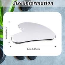 Nuanchu Stainless Steel Gua Sha Facial Tools Lymphatic Drainage Massager Guasha For Face Metal Gua Sha Skin Self Care Gifts Face Sculpting Guasha For Body Eyes Jawline Shaper With Pouch(Silver) - 銀色 - 查看 9