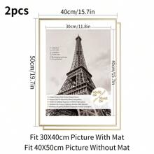 1pc/2pcs Large Aluminum Alloy Photo Frame, Gold, Silver, Black Metal Poster Frame, Narrow Matte Rounded Minimalist Art Frame, A2 Certificate Photo Frame, 50x70cm Personal Art Portrait Frame, 40x50cm Brick Painting Frame, 50x60cm Decorative Painting Frame, Home Wall Decor Frame, Comes With Backing Board And Installation Accessories. - Multicolor - View 22