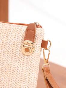 Fashionable Versatile Women's Rhombus Handbag, Minimalist Clutch Wristlet Bag, Casual Women Handbag - Beige - View 6